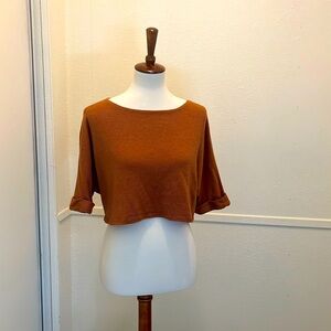 Caution to the Wind orange crop top